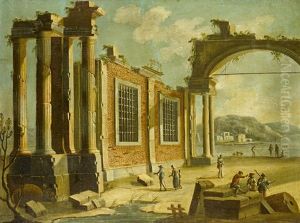 An Architectural Capriccio With Ruined Buildings
