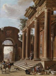 Ein Tempelportikus An Einem Stadttor by Niccolo Codazzi
