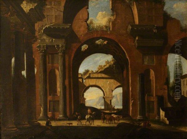 A Capriccio Of Classical Ruins With Figures - view 1