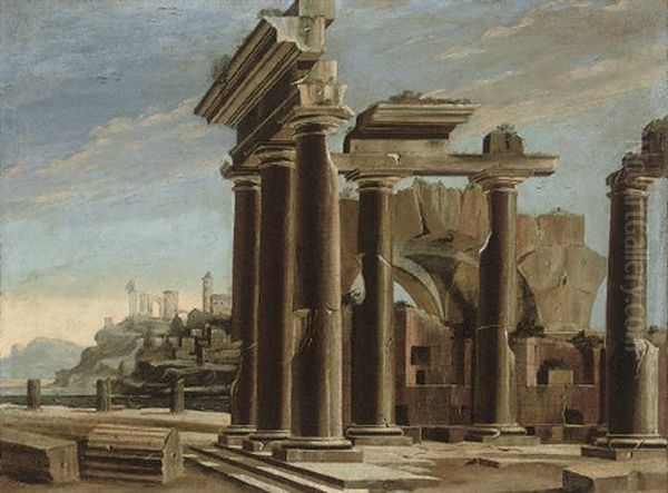 A Capriccio Of Classical Ruins With A Town Beyond - view 1