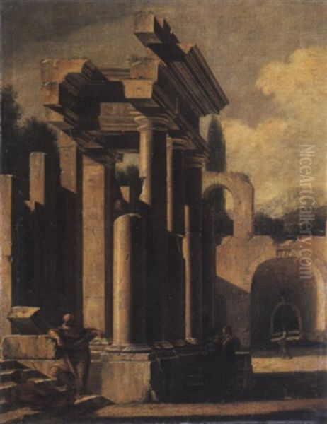 Veduta Ideata Con Architetture E Figure - view 1