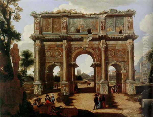 View Of The Arch Of Constantine, Rome by Niccolo Codazzi