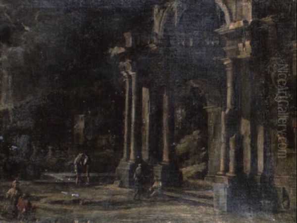 Figures By Classical Ruins - view 1