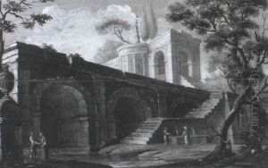 Figures Before A Classical Bridge Figures Before A Classical Bridge