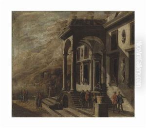 An Architectural Capriccio With Figures An Architectural Capriccio With Figures