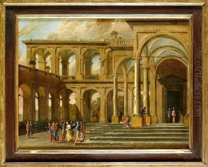 Arquitectura Fantastica Con Cristo Y La Mujer Adultera