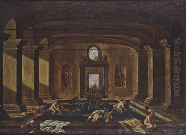 Diana And Her Nymphs Surprised By Actaeon In A Classical Bath - view 1