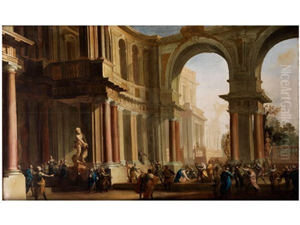 Architekturcapriccio Mit Christus Und Der Ehebrecherin - view 1