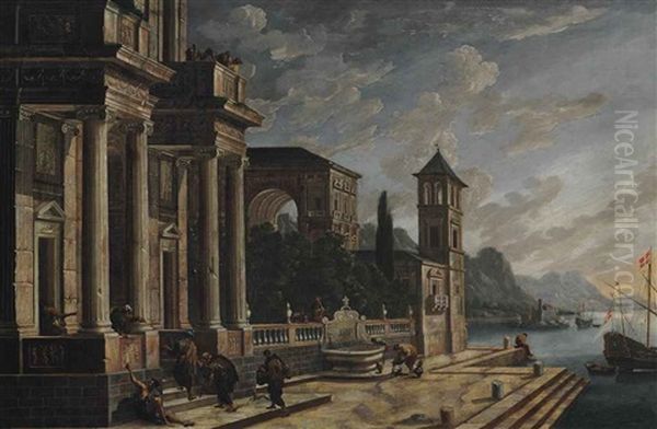 A Mediterranean Port Scene - view 1