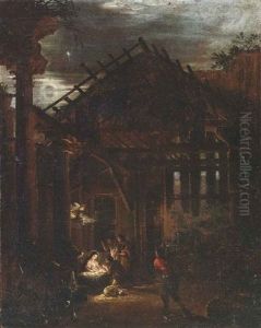 Capriccio Di Rovine Con Adorazione Dei Pastori (collab. W/an Anonymous Roman Artist) by Viviano Codazzi
