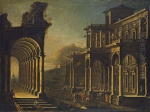 A Capriccio View Of A Coastal City by Viviano Codazzi