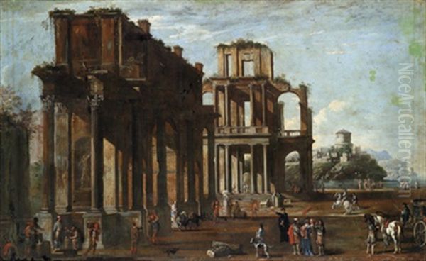 Ruinencapriccio Mit Reicher Figurenstaffage - Capriccio Con Rovine E Figure - view 1