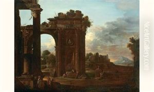 Ruines Antiques Animees De Personnages by Viviano Codazzi