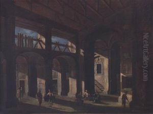 An Architectural Capriccio With Figures An Architectural Capriccio With Figures