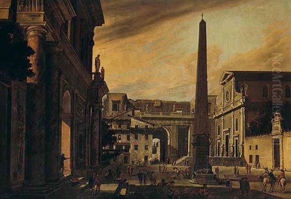 Rome, A Capriccio View Of The Piazza Del Popolo - view 1