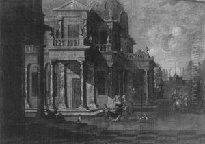 Architectural Capriccio With Exotic Figures by Viviano Codazzi
