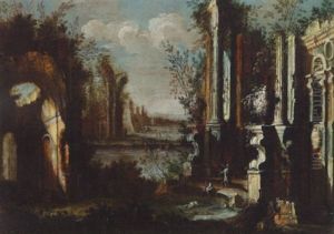 Peasants Amongst Classical Ruins by Viviano Codazzi
