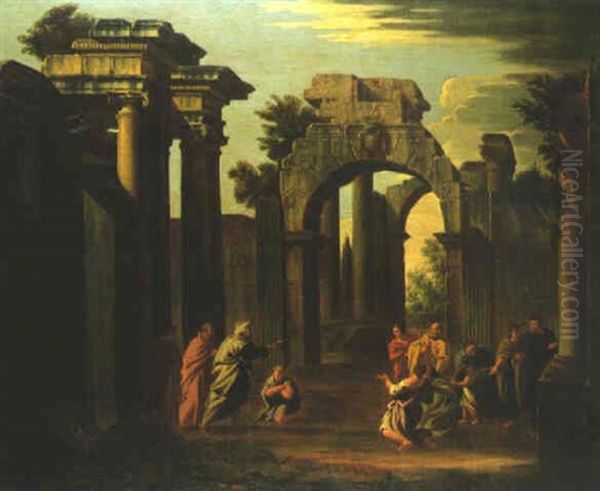 Figures Among Classical Ruins - view 1