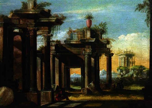 A Capriccio Of Classical Ruins On A Coastline - view 1