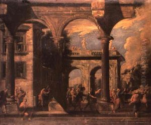 A Religious Scene (the Ascension Of Elijah, Watched By Elisha?)