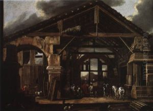 L'adoration Des Mages Dans Un Decor De Ruines Antiques