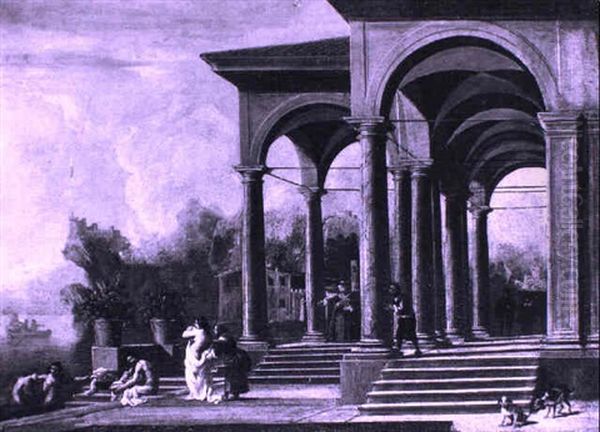 Porticato Di Villa Con Figure Di Bagnanti - view 1