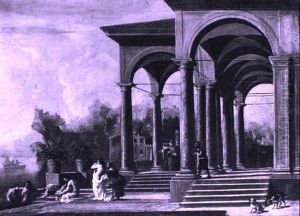 Porticato Di Villa Con Figure Di Bagnanti by Viviano Codazzi