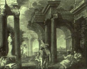 Phantastische R"mische Ruinen Mit Figurenstaffage
