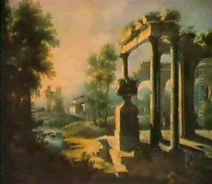 Grande Paesaggio Con Resti Architettonici E Figure by Viviano Codazzi