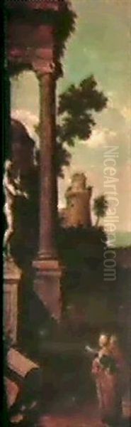 Ruinlandskap Med Figurer (2st.,78x34) - view 1