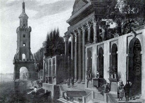 Architectural, Capricci With Classical Ruins And Figures - view 1