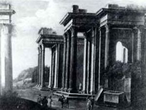 Figures By The Ruins Of A Roman Pavillion