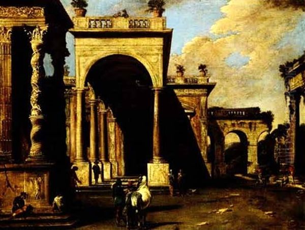 Architectural Capricciio With A Horse And Figures In The Forground - view 1