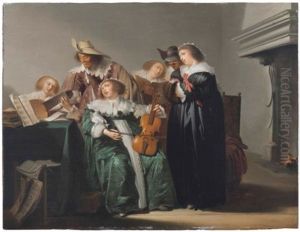 An Elegant Company Making Music by Pieter Codde
