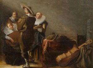 Interior With Musical Gathering by Pieter Codde