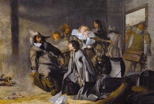 Interieur Mit Plundernden Soldaten by Pieter Codde