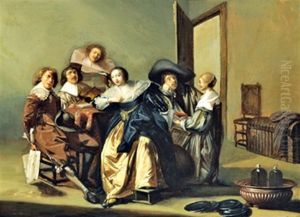 Musizierenden Gesellschaft In Einem Interieur by Pieter Codde