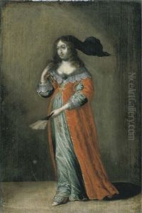 Ritratto Di Gentildonna, A Figura Intera, Con Un Ventaglio Nella Mano Sinistra by Pieter Codde