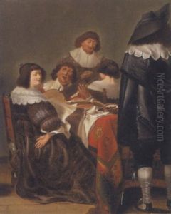 Lystigt Selskab Med Musicerende Herre by Pieter Codde