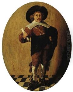 An Officer Holding A Document In His Right Hand by Pieter Codde