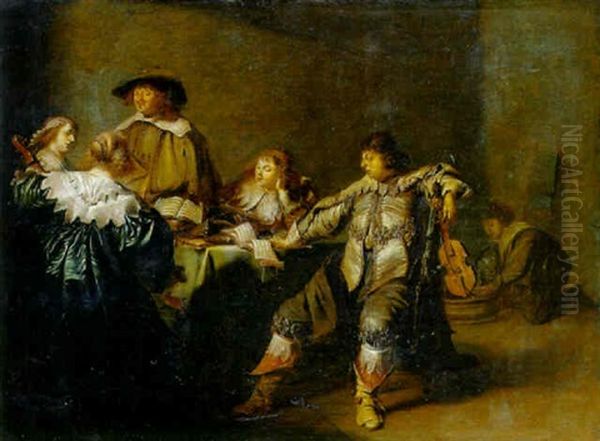 Elegant Company Music-making In An Interior - view 1