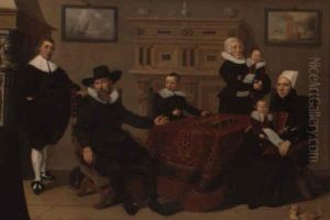 Portrait De Famille Dans Un Interieur Hollandais by Pieter Codde