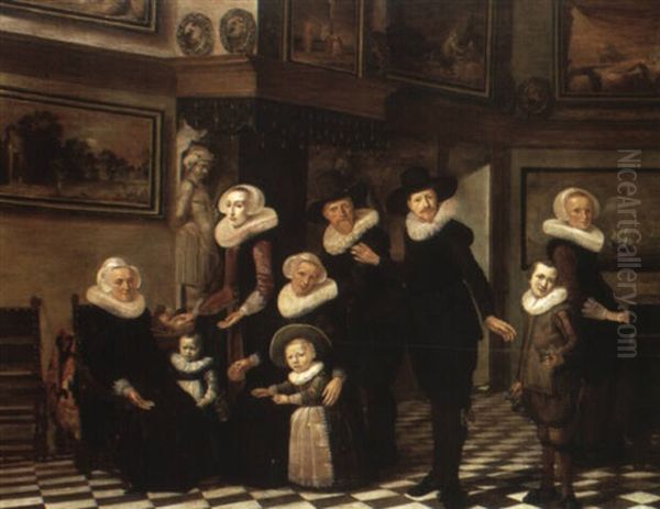 Family Group In An Interior - view 1