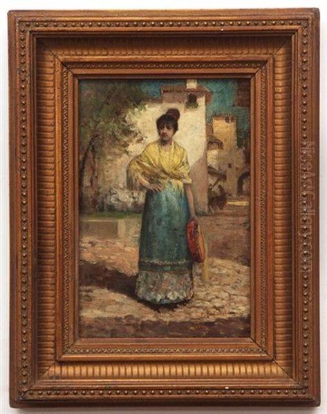 Girl In Sunlit Square - view 1