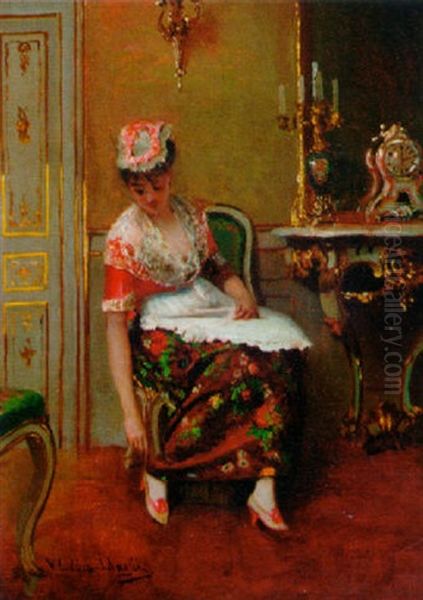 A Lady Seated In An Elegant Interior - view 1