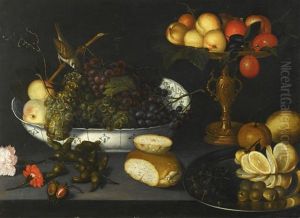 Still Life With Grapes In A Porcelain Bowl, Fruit In A Gilt Tazza And Other Objects by Francesco Codino