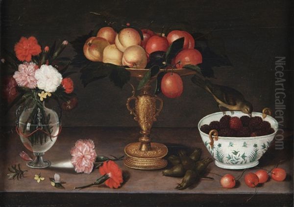 Natura Morta Con Fiori, Frutta E Volatile; Natura Morta Con Vaso Di Frutta E Cacciagione Di Penna (2 Works) - view 1