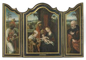 Central Panel: The Adoration Of The Magi; Wings; King Balthasar; And Saint Jerome