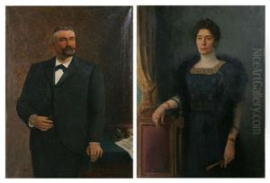 Portrait D'homme. Portrait De Dame (pair) by Hubert Coeck