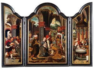 Die Anbetung Der Drei Konige by Pieter Ii Coecke Van Aelst